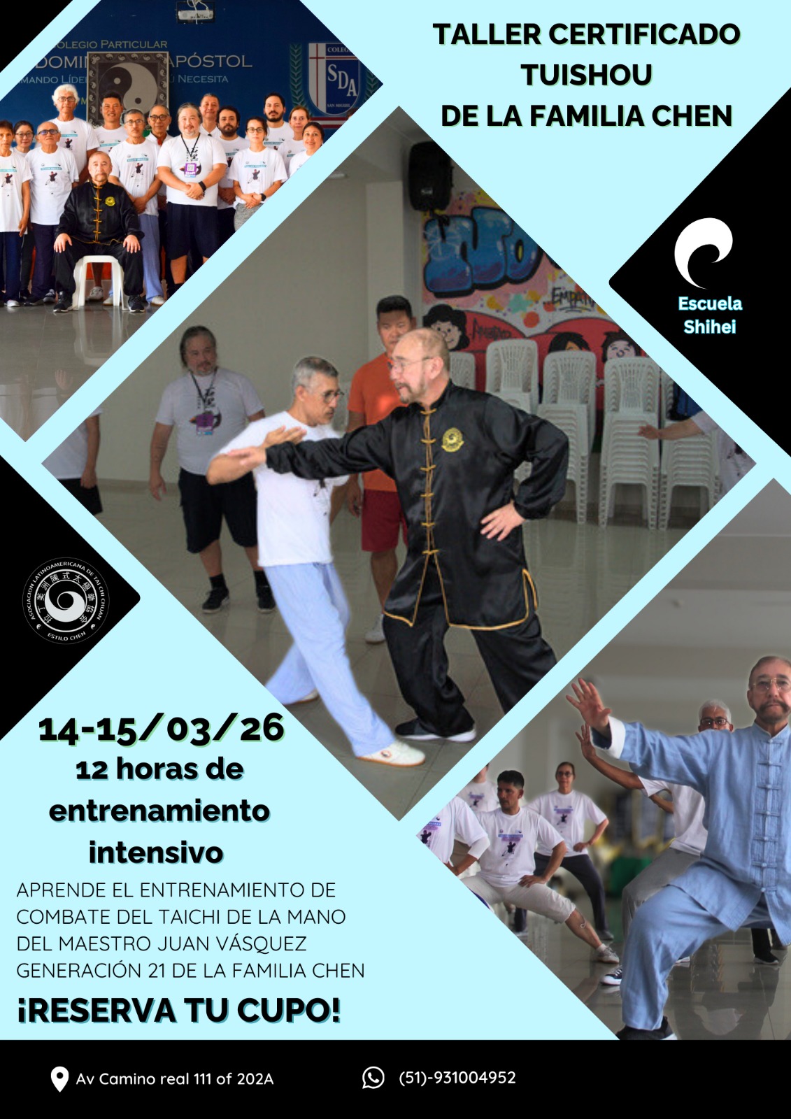 Maestro Juan Vásquez - Talleres de Tai Chi Chuan - 14 y 15 de Marzo 2026 - Lima Peru